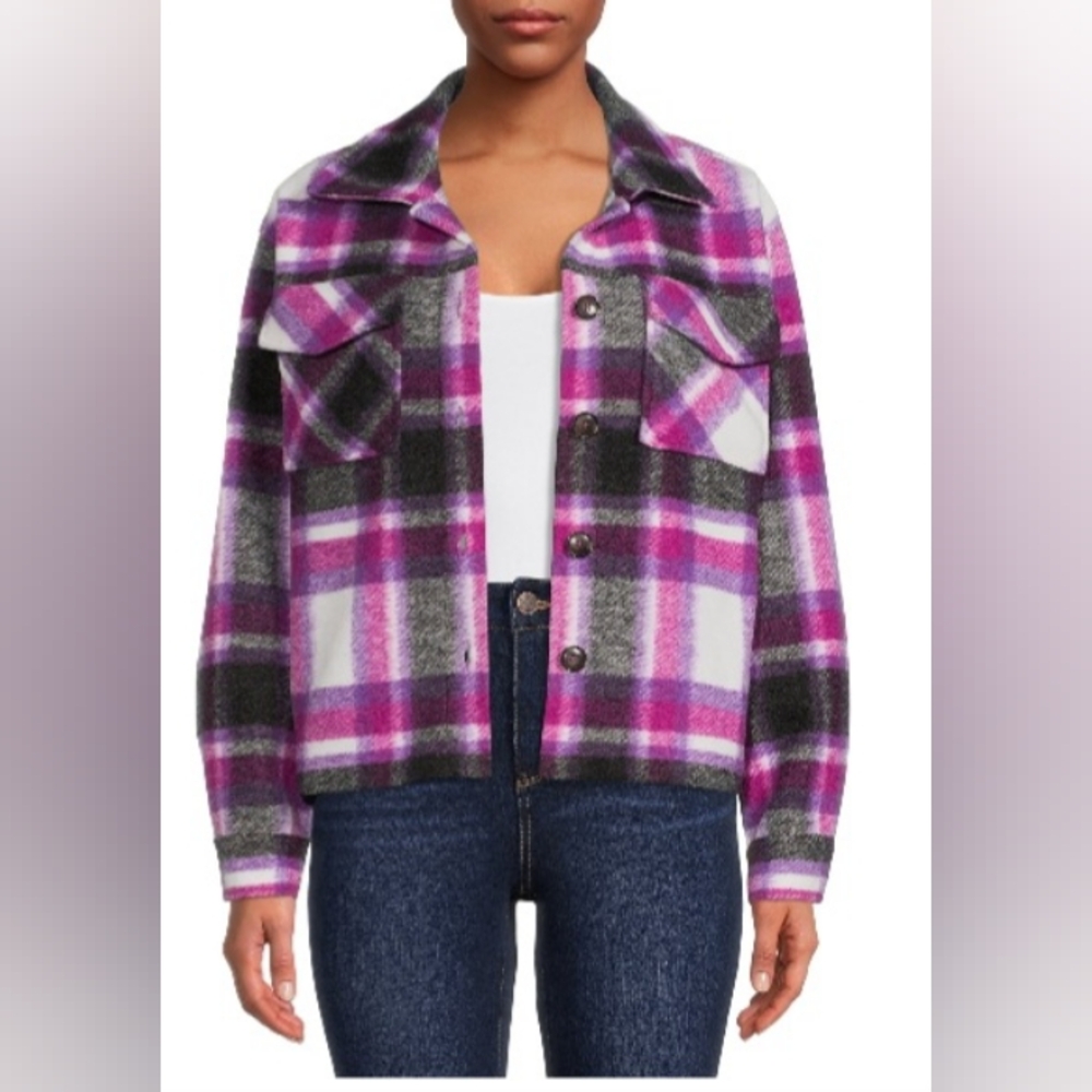 Time and Tru Purple and Black Jean Jacket